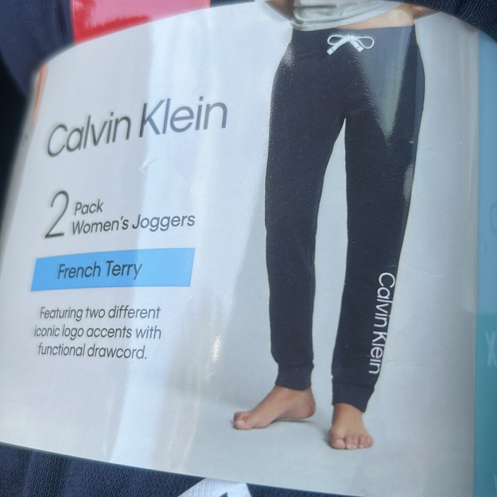 Calvin Klein 2-pack Women’s Jogger  French Terry size M, Blue&Gray NWT